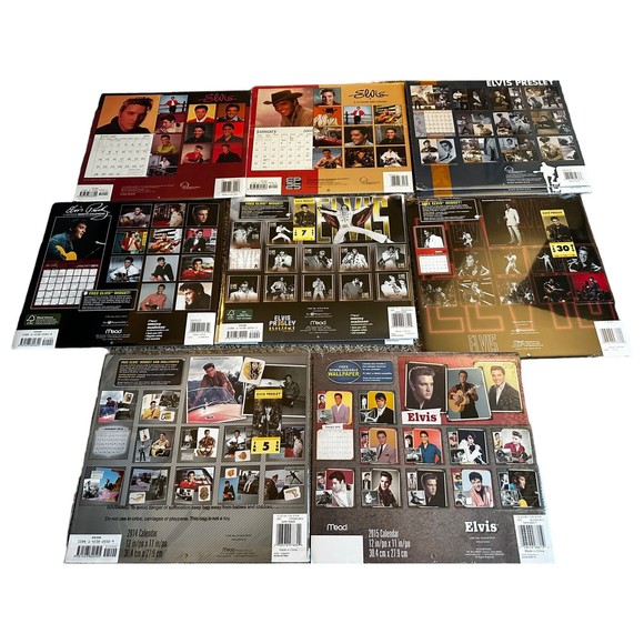 Elvis Presley Calendar Lot of 10 era 2001-2015 Sealed Mead Products - Picture 1 of 16
